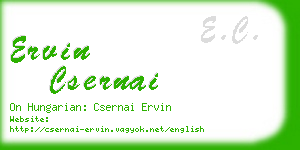 ervin csernai business card